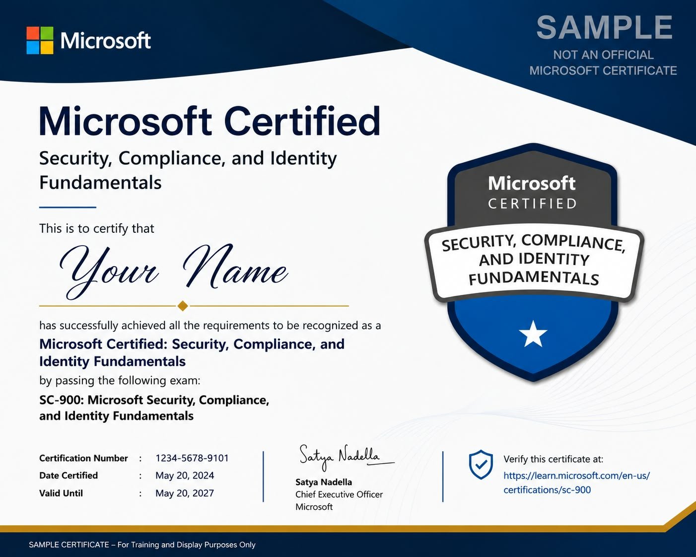 Microsoft SC-900 — Security, Compliance & Identity Fundamentals certification artwork